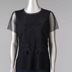 Simply Vera Vera Wang Floral Mesh Tee